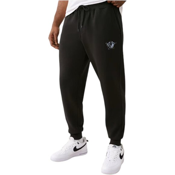 True Religion 2 PC Men's Sweatsuit Denim Logo Hoodie Joggers Tracksuit Set NWT - Picture 4 of 12